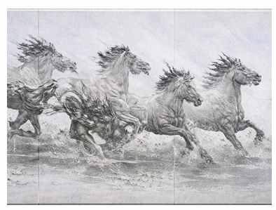 Artistic Concrete Horse Relief