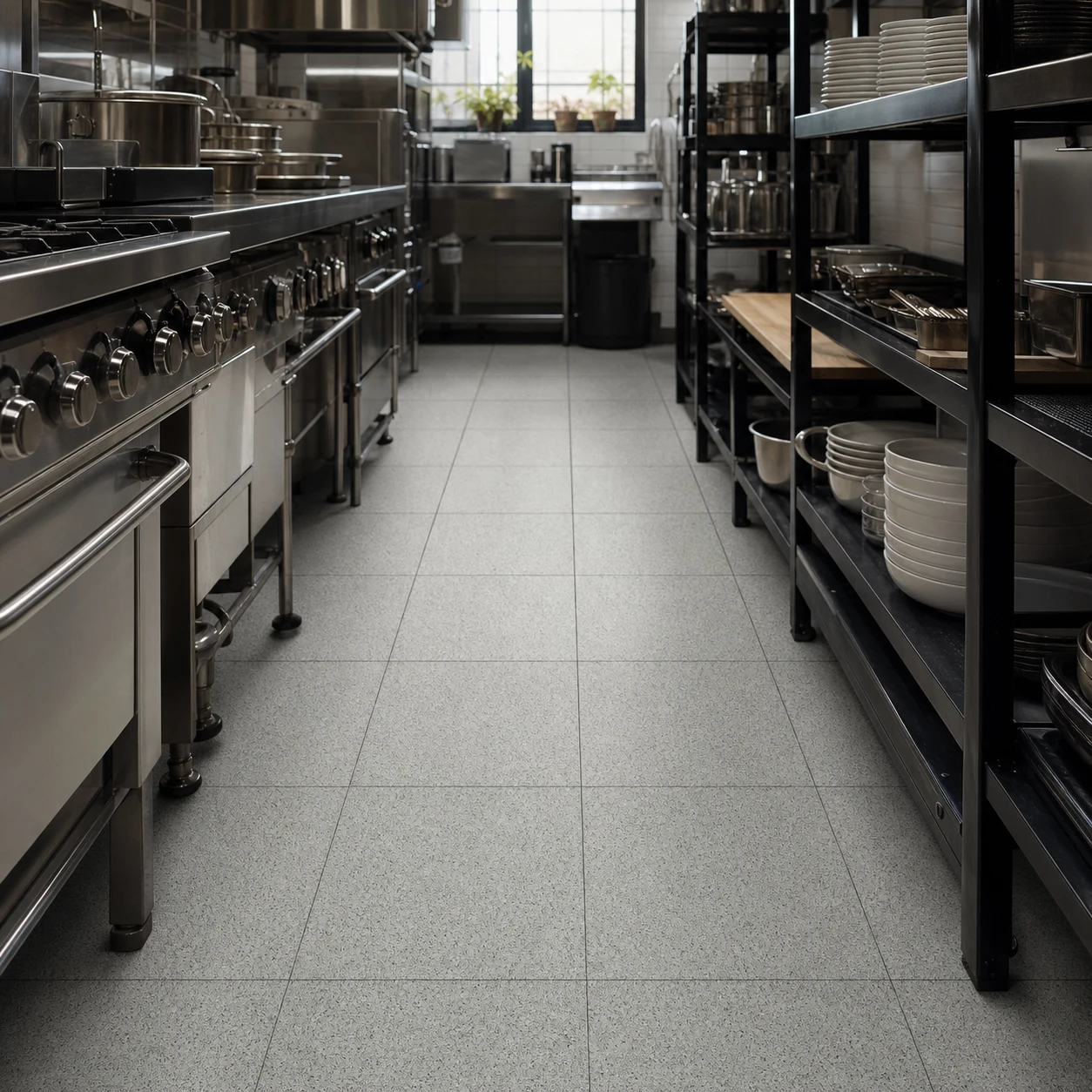 Arkansas technical tiles in a premium restaurant kitchen