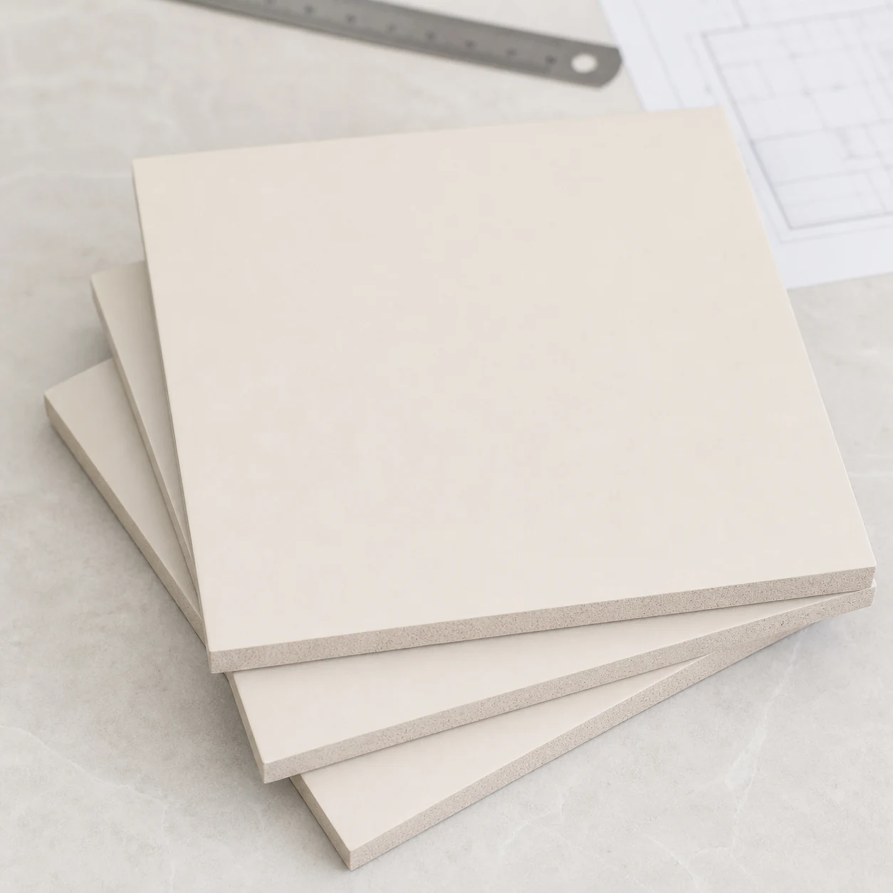 Neutral off-white porcelain material sample