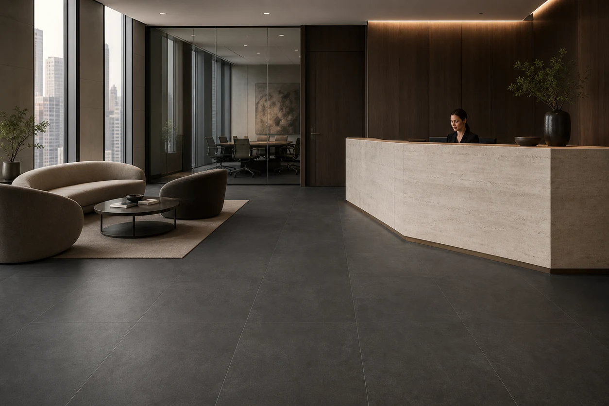 Manhattan – Harlem porcelain tile in financial firm reception