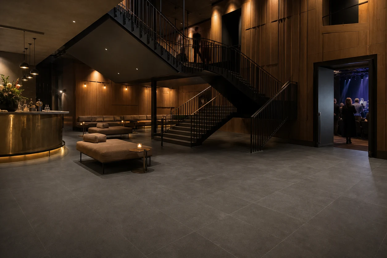Manhattan – Harlem porcelain tile in performing arts foyer
