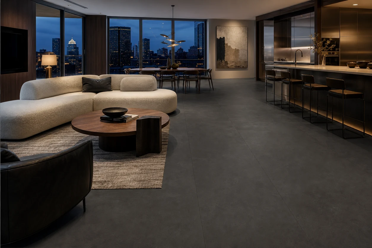 Manhattan – Harlem porcelain tile in penthouse living space
