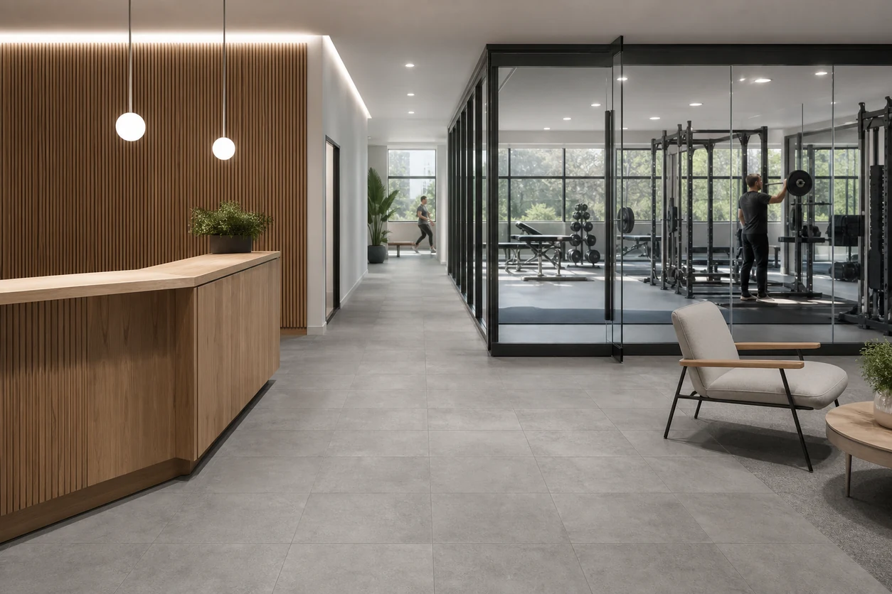 Manhattan – Queens porcelain tile in sports performance centre