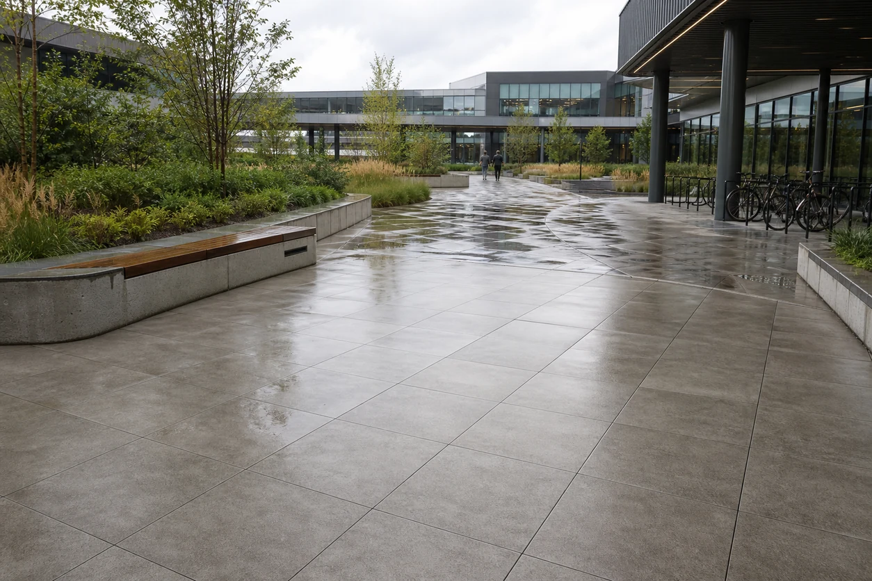 Manhattan – Queens porcelain tile in technology campus plaza