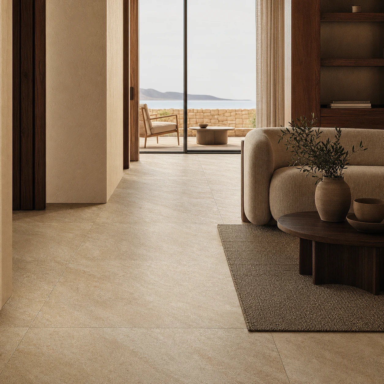 Petra – Oro porcelain tile in luxury hotel suite