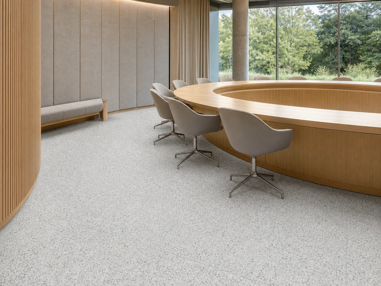 Terrazzo – Pearl porcelain tile in national design council hall