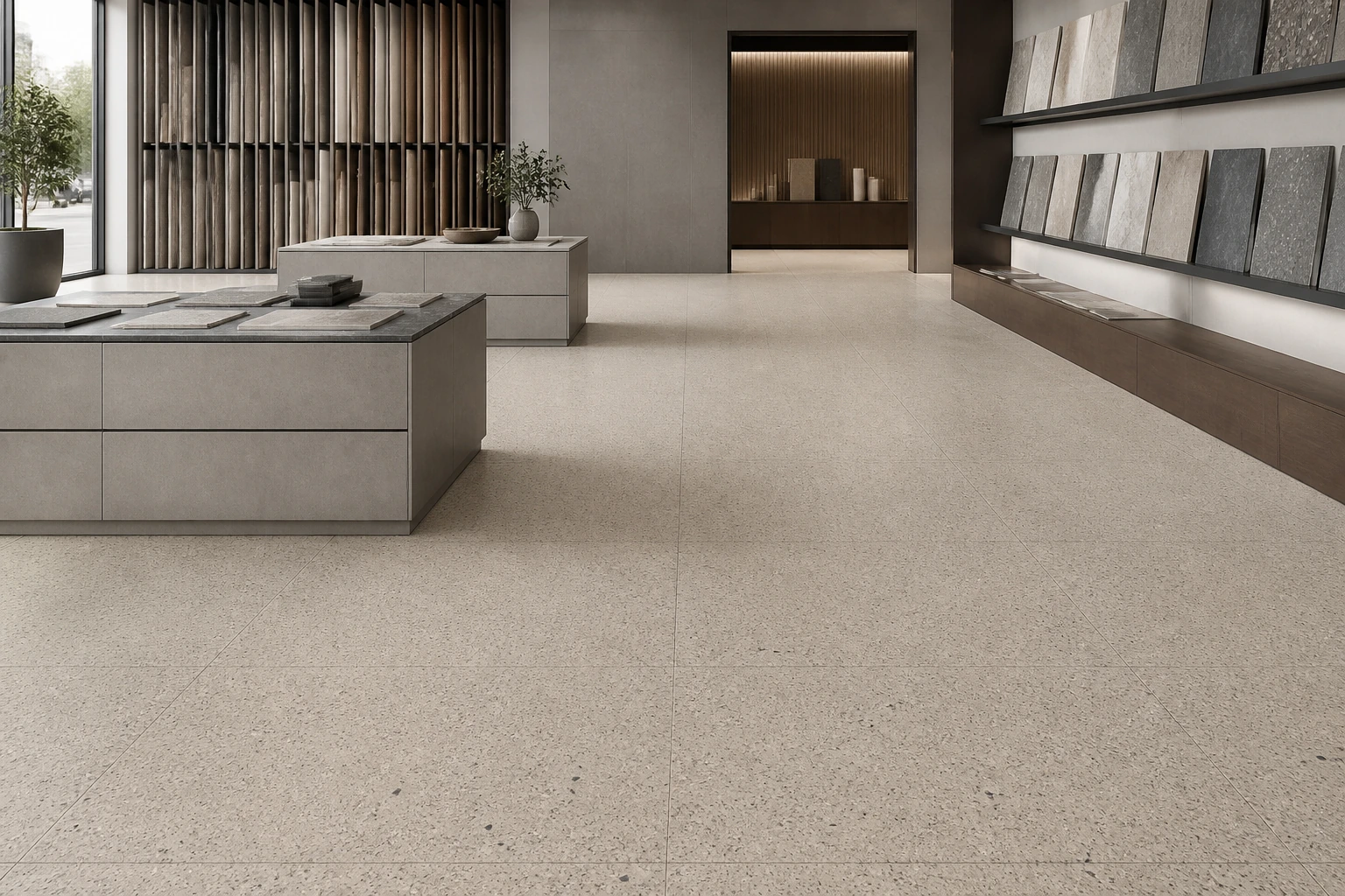 Granito 2 – Amalfi antibacterial porcelain tile used in architectural materials specification showroom