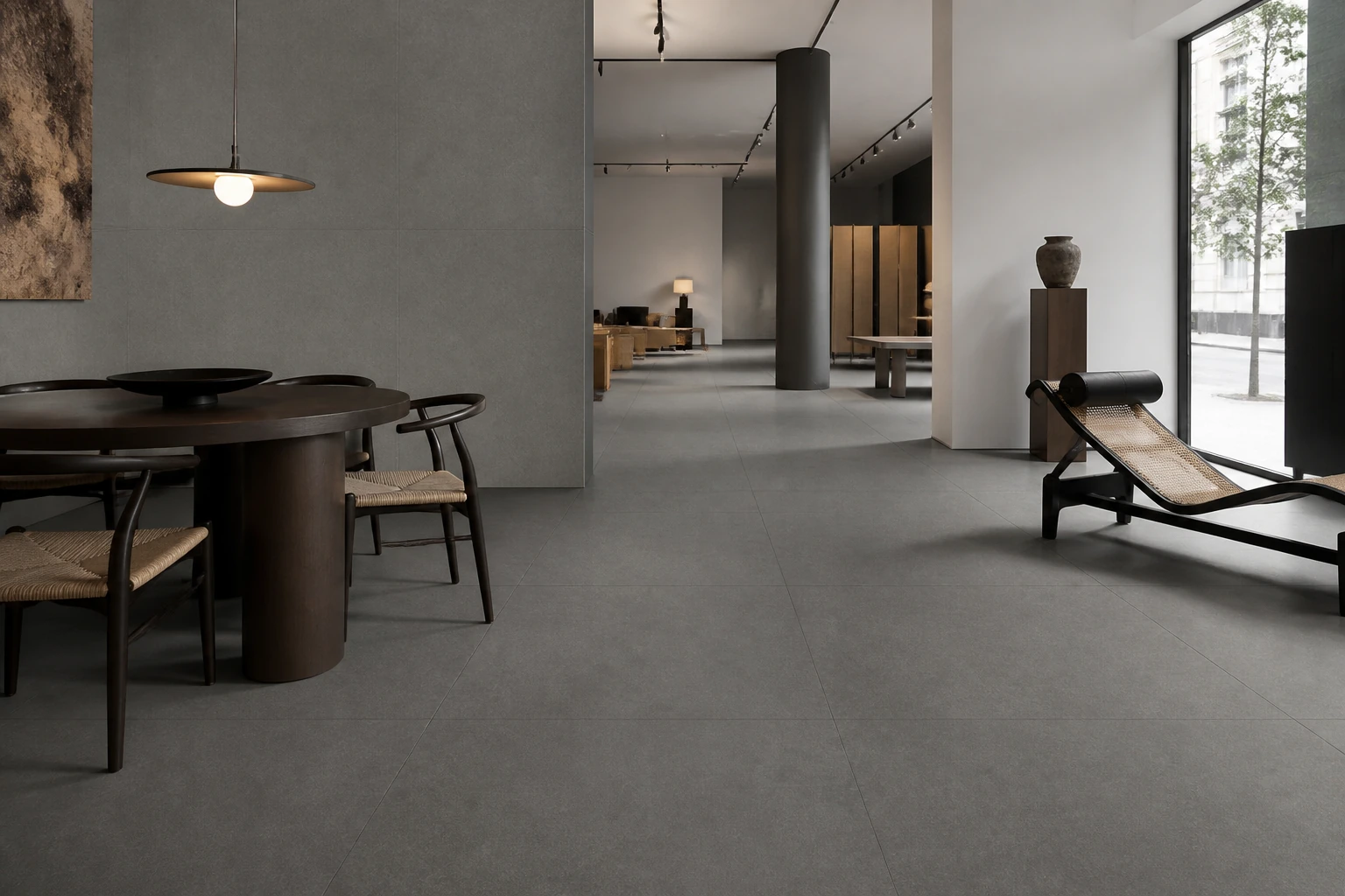 Granito Evo – New York antibacterial porcelain tile used in limited edition furniture design showroom