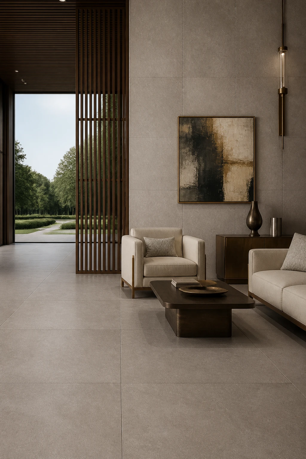Lithos – Nero porcelain tile in bespoke menswear atelier