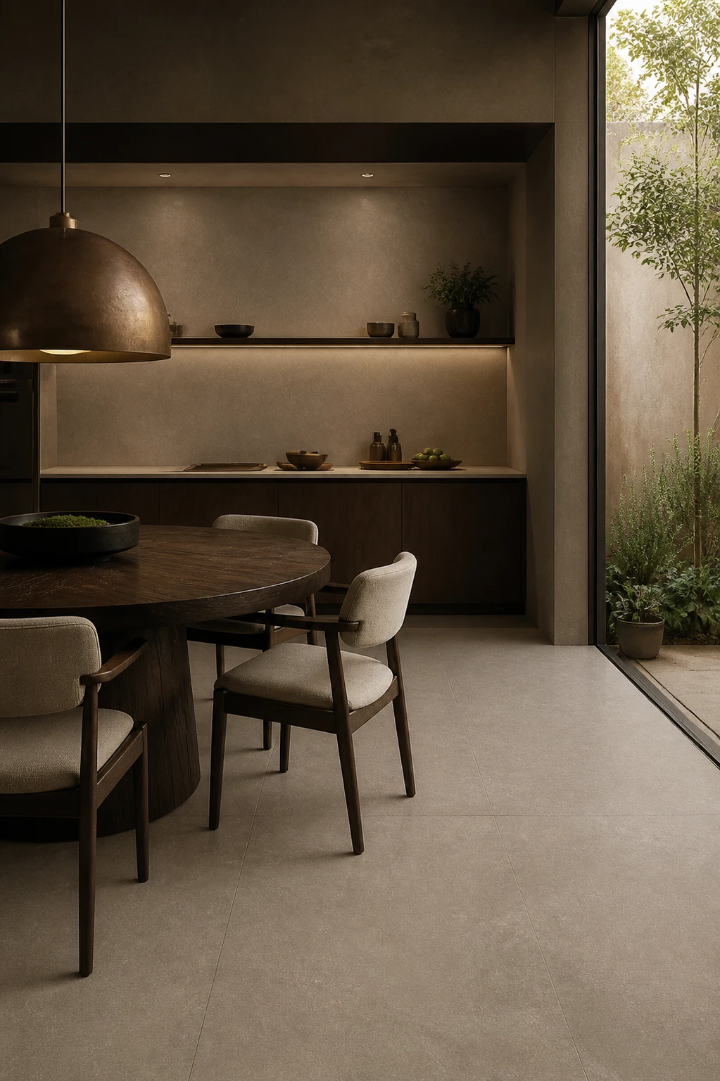 Lithos – Tortora porcelain tile in chefs private dining salon