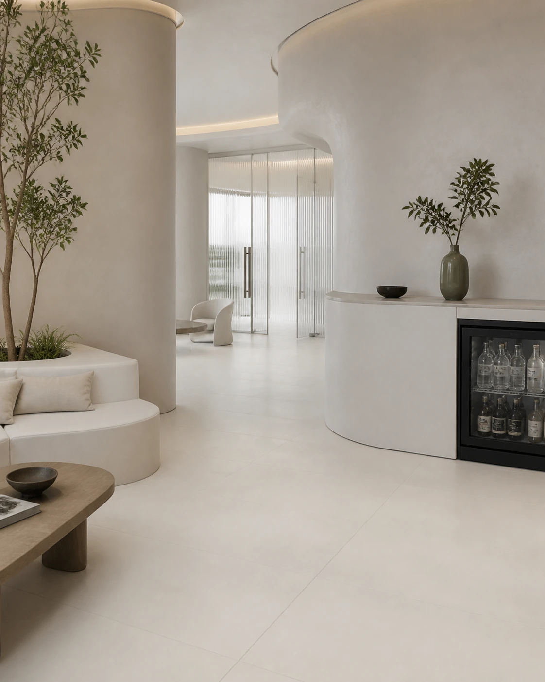 R-Evolution – Total White porcelain tile in preventive medicine clinic