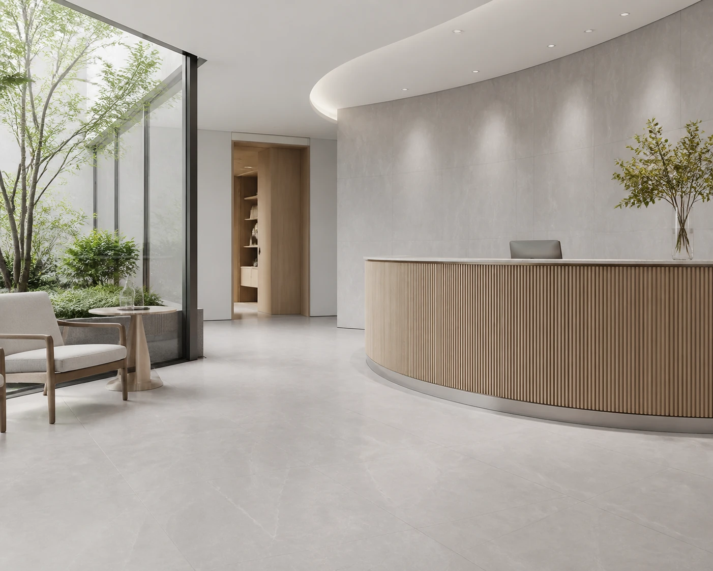 Supreme – Grey porcelain tile in healthcare innovation clinic