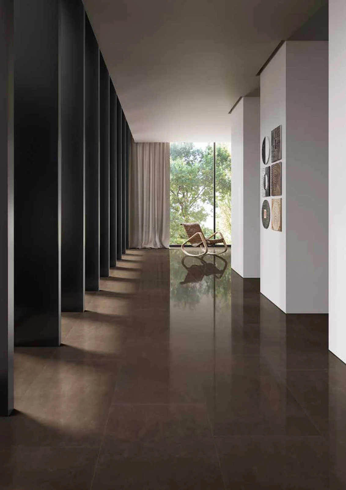 Timeless – Charcoal porcelain tile in client reference interior