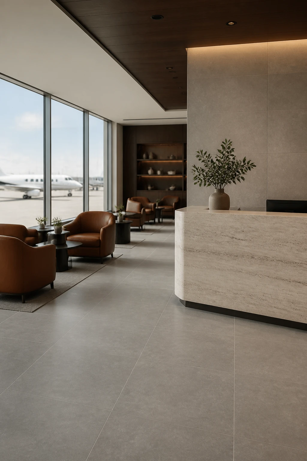 Timeless – Seal porcelain tile in executive aviation lounge