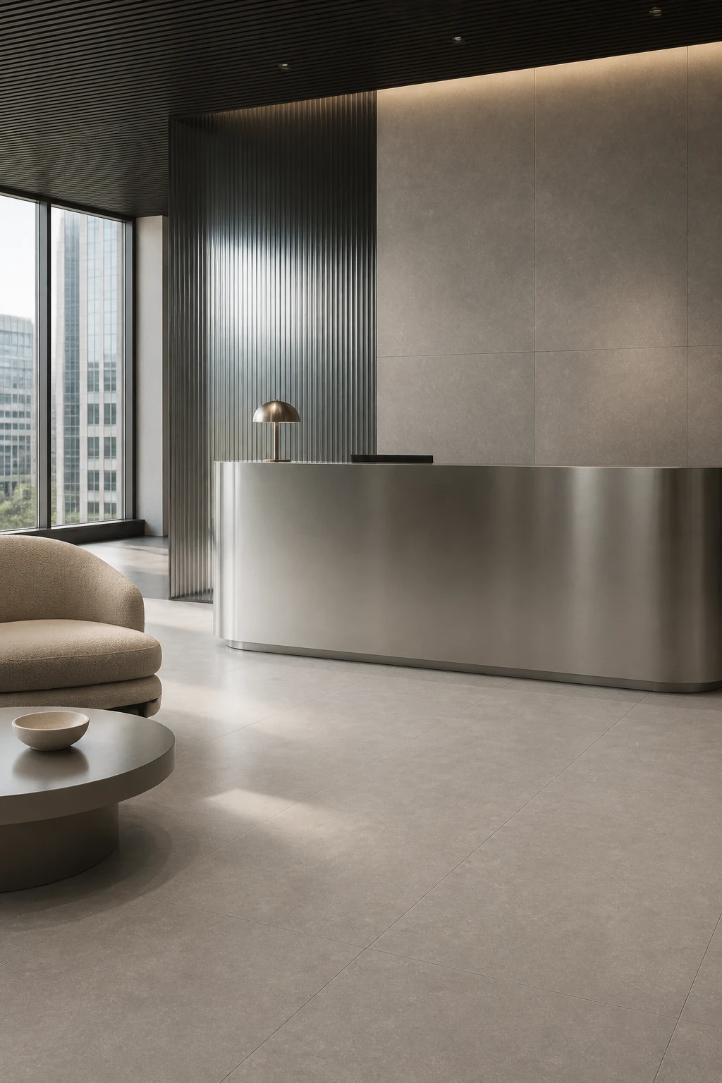 Timeless – Seal porcelain tile in fintech headquarters reception